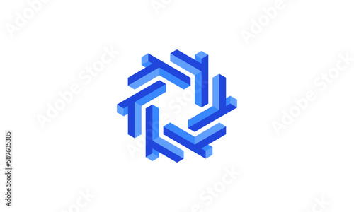 Creative Vector Illustration Business Logo Design. Initial Letter T and Letter F