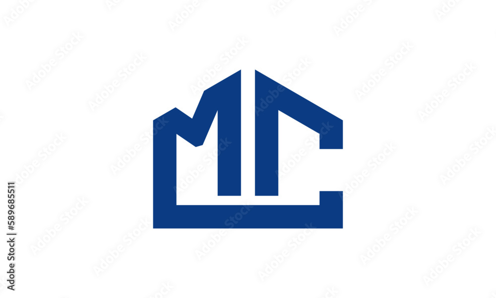 Creative Vector Illustration Business Logo Design. Initial Letter M and Letter C with Home Building Concept. Creative Vector Illustration Business Logo Design. Initial Letter M and Letter C with Home Building Concept.