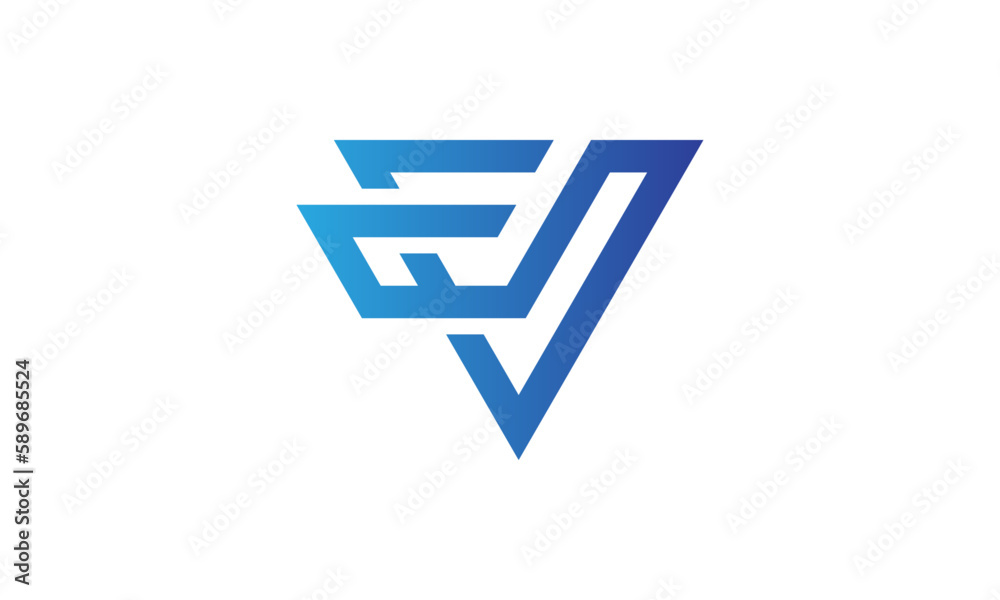 Creative Vector Illustration Business Logo Design. Initial Letter F and Letter V.