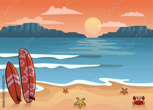 Sunset at the Surfing Beach