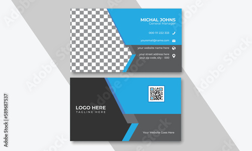 Business card, Blue & white business card, Modern business card design, Creative business card design, creative modern name card and business card