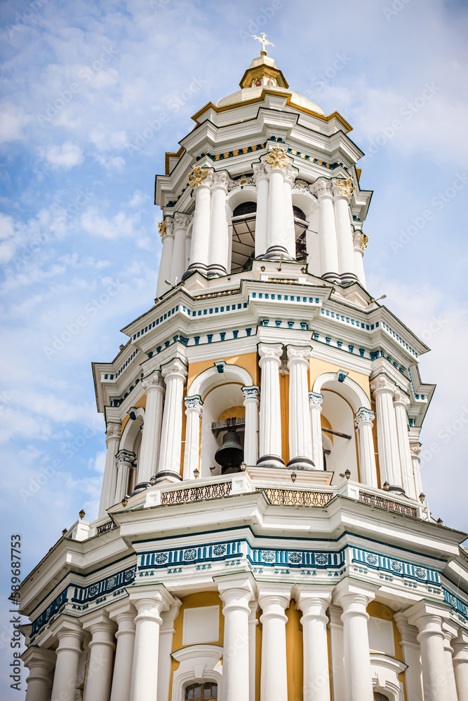 Kyiv Pechersk Lavra. Great Lavra Bell Tower or Great Belfry. bell tower of ancient cave monastery in Kyiv, capital of Ukraine. UNESCO World Heritage Site