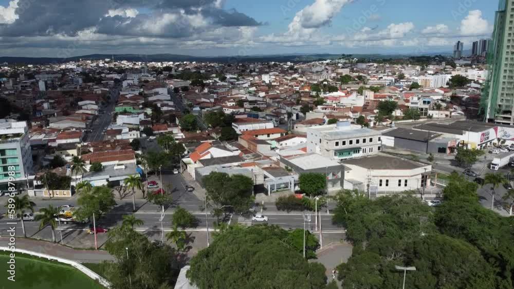 Açude Velho Hídrico Campina Grande Paraíba Nordeste Brasil Abastecimento Água Paisagem Urbano Prédios Lagoa Lago Verde Sesi Aéreo Drone Lazer Barragem Rio Reservatório 
