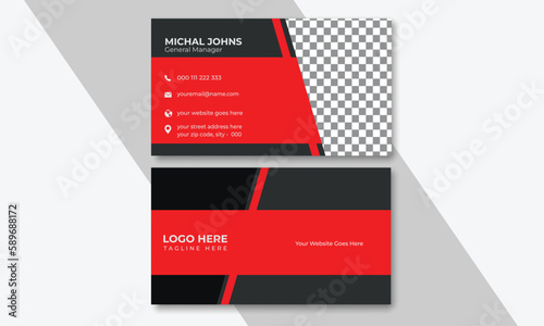 Red & black Business Card Layout, Personal business card, Modern business card design, Creative business card design