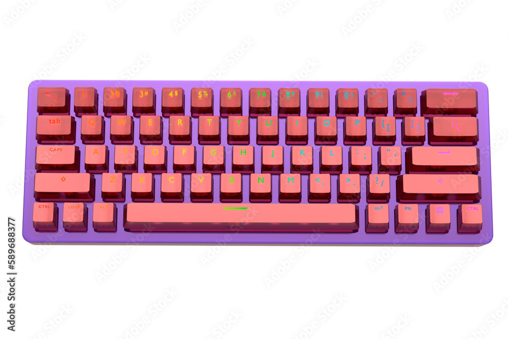 Naklejka premium Realistic computer keyboard in trendy style glassmorphism or frosted glass