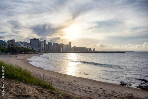 View from the waterfront of city of Fortaleza, State of Ceara, in northeastern Brazil. Tourism.  Cityscape