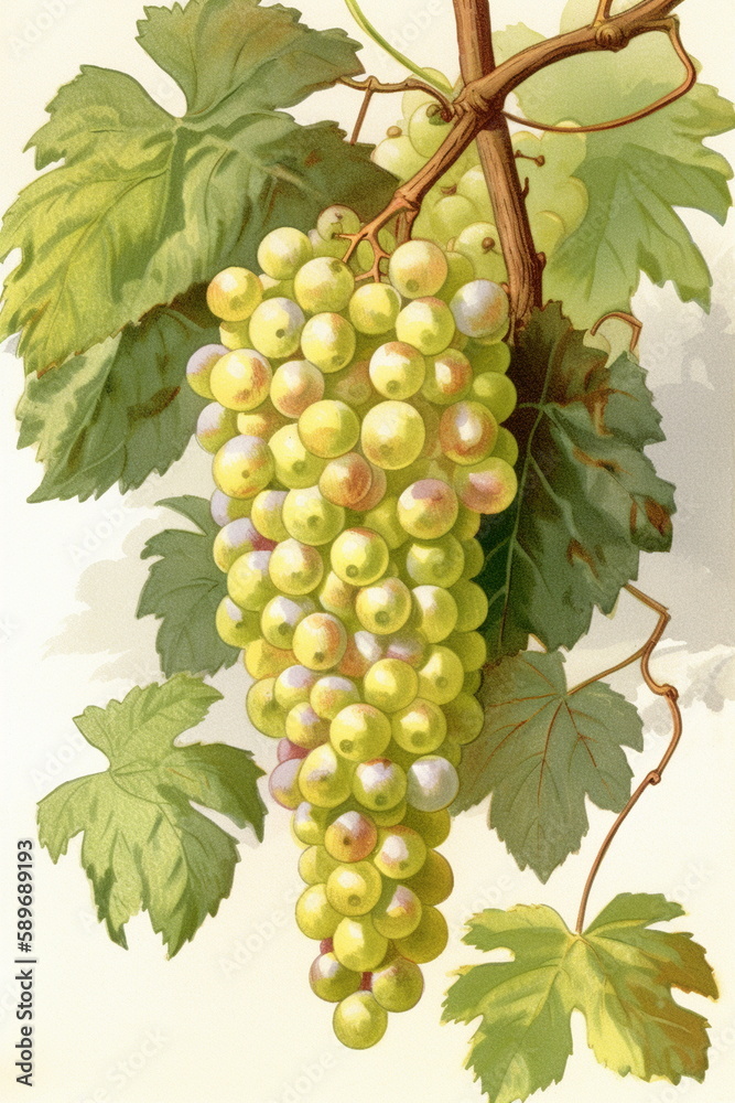 Obraz premium grapes on vine, Generative AI, Generative, AI 