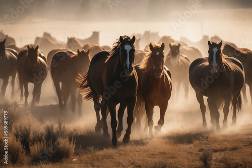 A herd of horses  generative ai