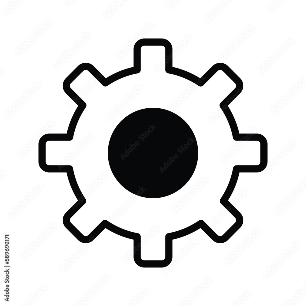 Cog icon with white background stock illustration Cog icon with white background stock illustration