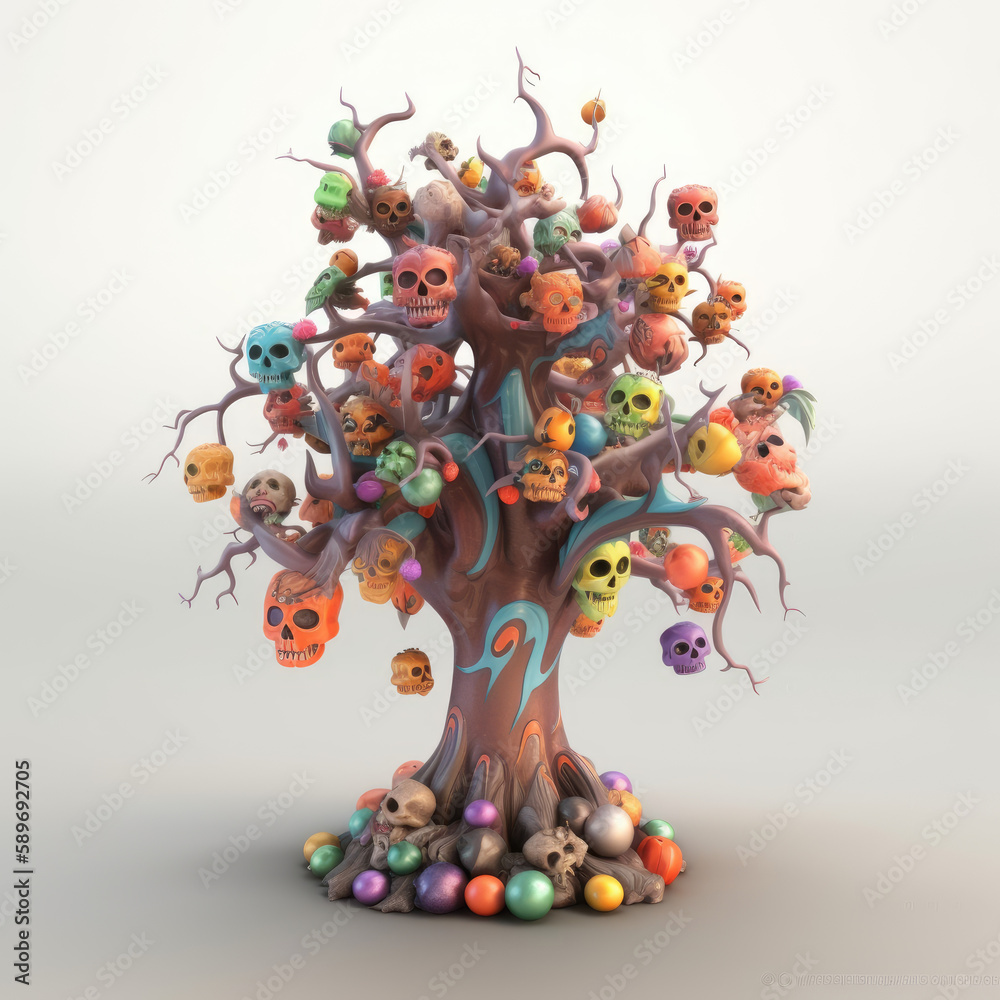 Halloween Tree with ornaments