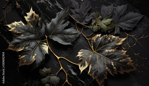 Luxury marble pattern  gold-veined or leafy marble pattern  modern marble pattern  Generative Ai
