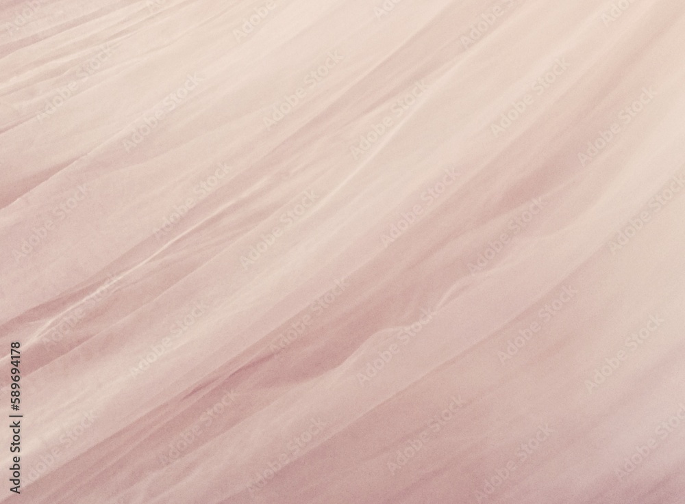 Fototapeta premium Pale pink textured voile fabric background with space for copy