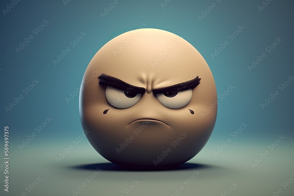 yellow emoticon expressing an emotion. Generative AI yellow emoticon expressing an emotion. Generative AI