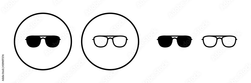 Glasses icon vector. eye glasses icon. sunglasses Glasses icon vector. eye glasses icon. sunglasses