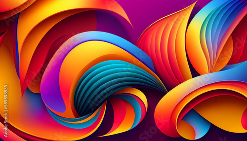 Vibrant gradient vector background with bold colors and dynamic patterns  3d rendering. Generative AI