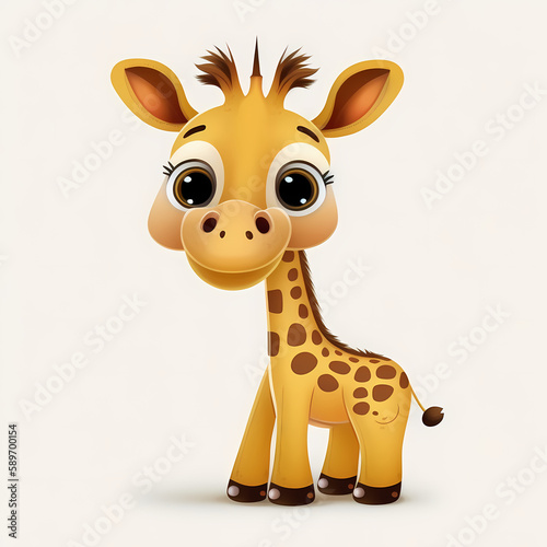 Giraffe Cartoon. Generative AI © Darwis