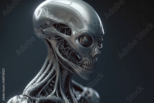 3D Rendered Human Skeleton with Detailed Anatomy. Generative AI © 2rogan