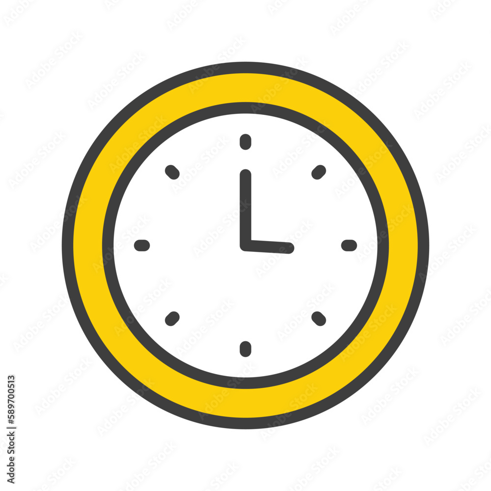 Clock icon with white background stock illustration Clock icon with white background stock illustration