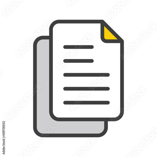 Document icon with white background stock illustration