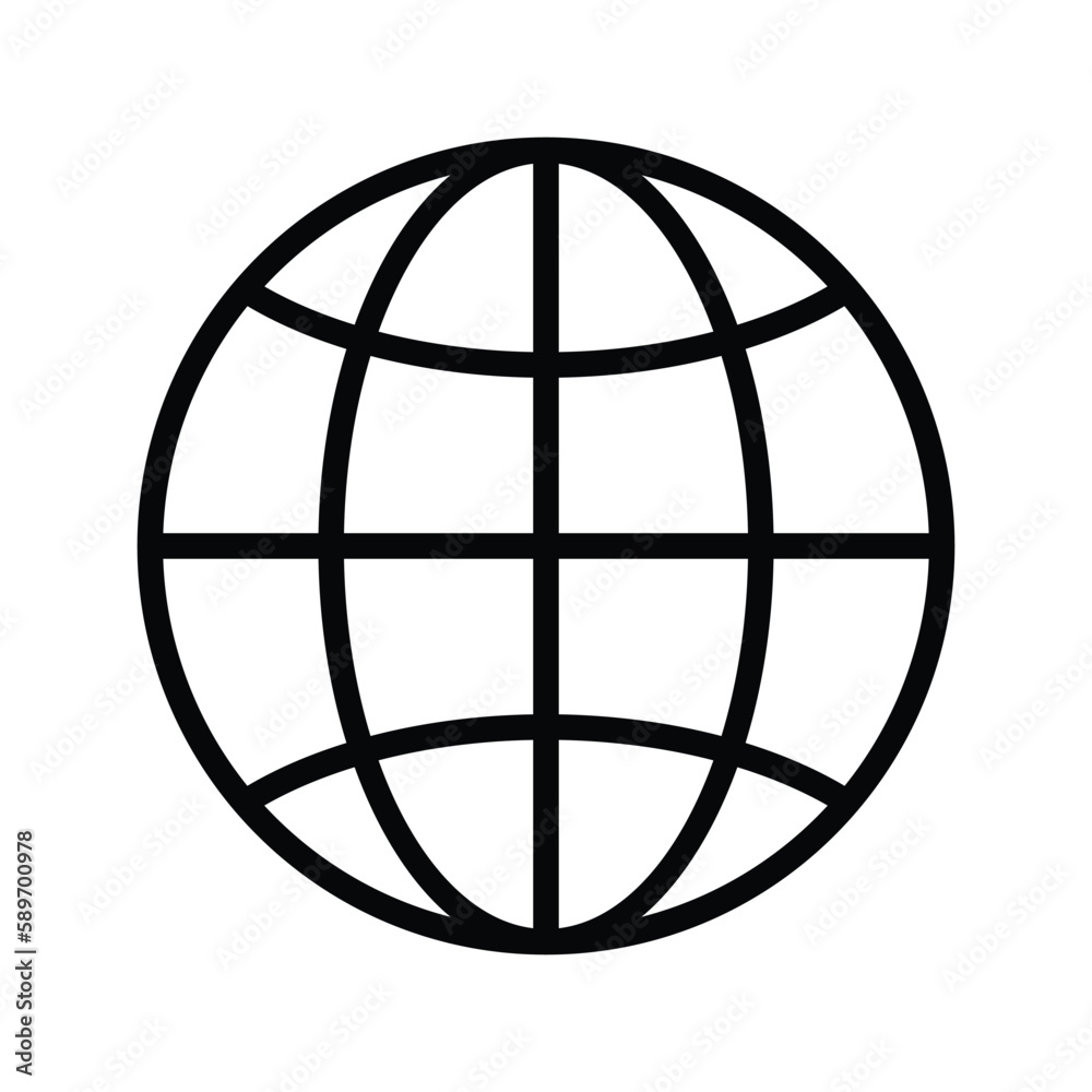 Globa icon with white background stock illustration Globa icon with white background stock illustration