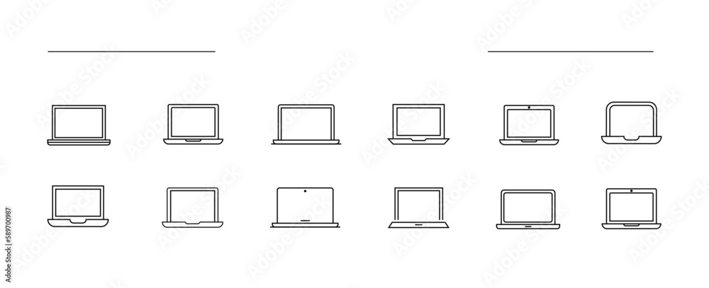 Clean and Simple Laptop Icons for Your Creative Ventures. Laptop Vector Line icons with editable stroke. Clean and Simple Laptop Icons for Your Creative Ventures. Laptop Vector Line icons with editable stroke.