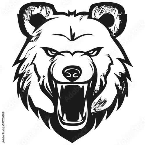 Animal mascot logo Bear head for team football, basketball, lacrosse, baseball, hockey , soccer
