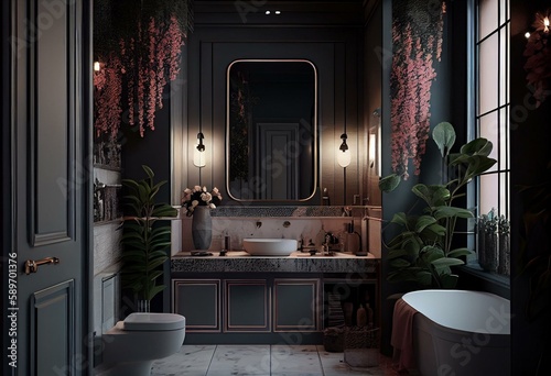 bathroom interior design, generative ai