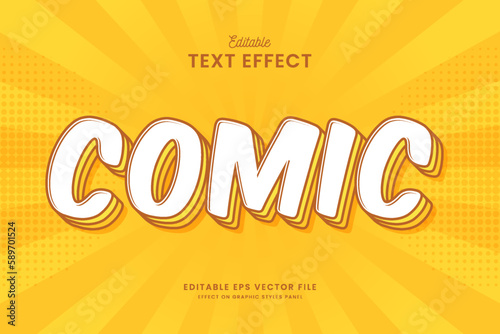 decorative editable comic text effect vector design