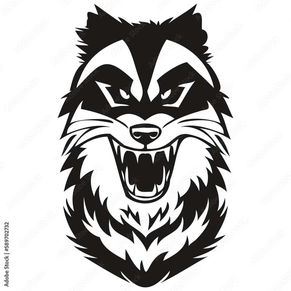 Mascot logotype Raccoon head, vector template badges for esport and sport team