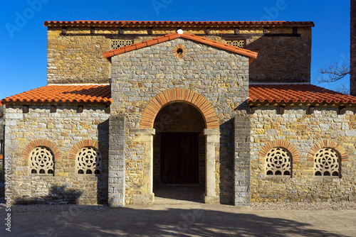 Santa Maria de Bendones church in Asturias. Prerromanico art style. Spain. © JoseLuis