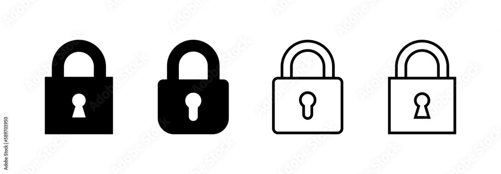 Lock icon vector for web and mobile app. Padlock sign and symbol. Encryption icon. Security symbol Lock icon vector for web and mobile app. Padlock sign and symbol. Encryption icon. Security symbol