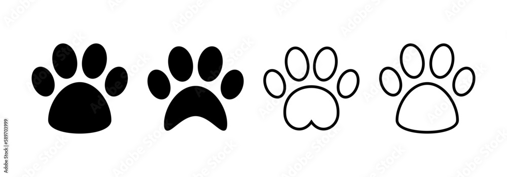 Fototapeta premium Paw icon vector for web and mobile app. paw print sign and symbol. dog or cat paw