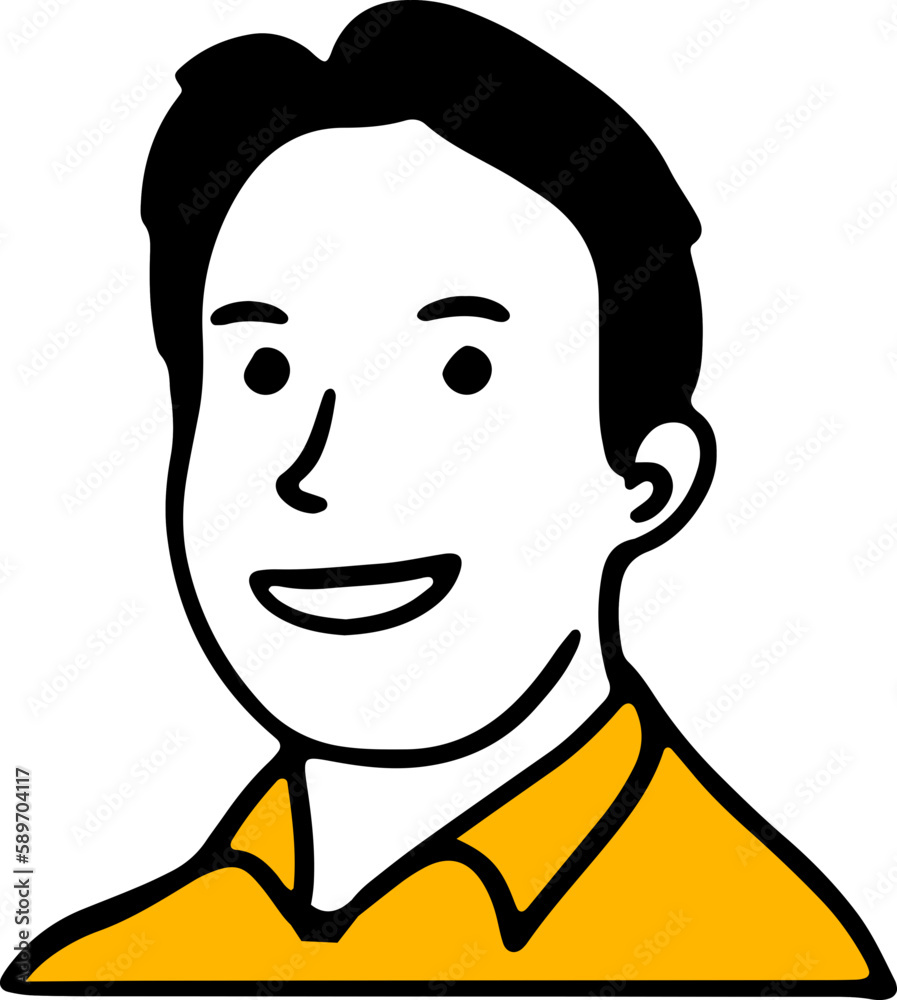 Happy Smiling Man Avatar Illustration Vector Happy Smiling Man Avatar Illustration Vector