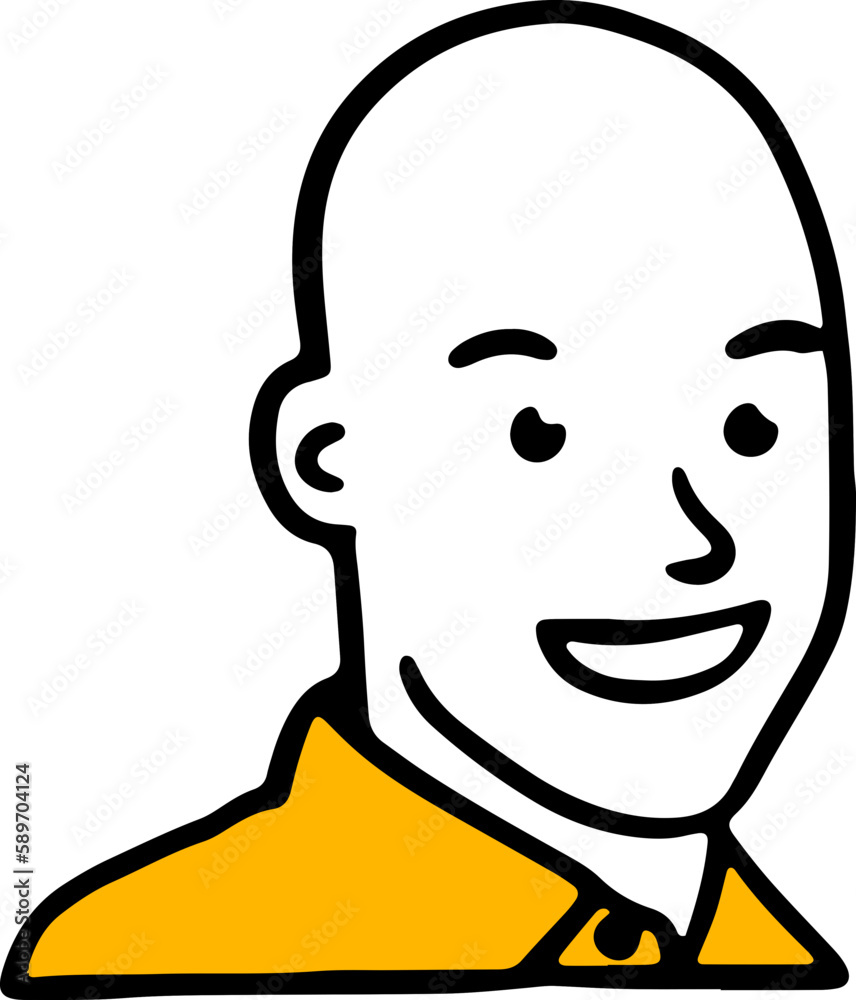 Happy Smiling Bald Man Avatar Illustration Happy Smiling Bald Man Avatar Illustration