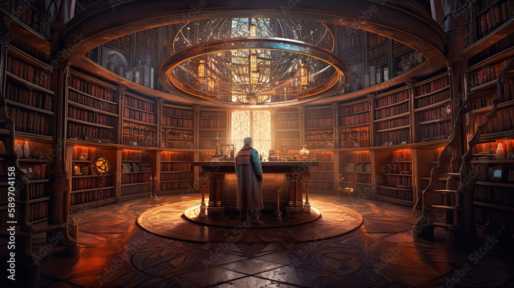 Obraz premium alchemist's library.