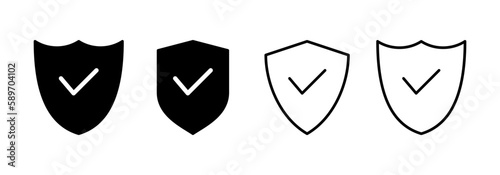 Shield check mark icon vector for web and mobile app. Protection approve sign. Insurance icon