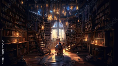 alchemist's library. - game scenario