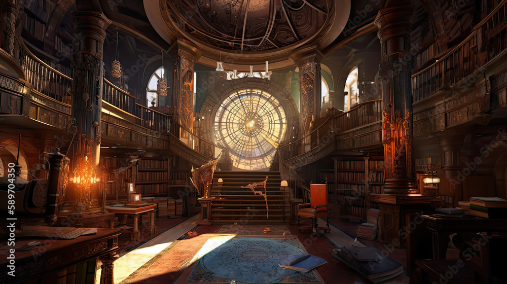 Obraz premium wizard's library.