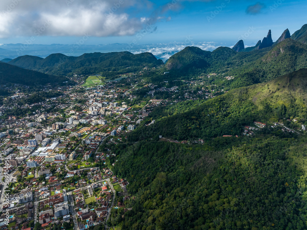 Beautiful Mountain town. Teresopolis city, Rio de Janeiro state, Brazil.