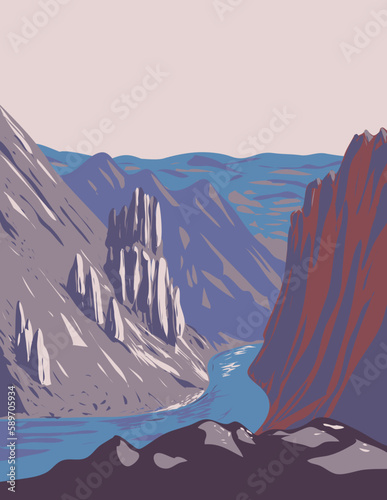 WPA poster art of Tuktut Nogait National Park located in the Northwest Territories of Canada done in works project administration or federal art project style.