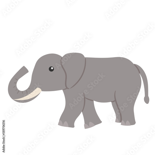 elephant isolated on white cartoon