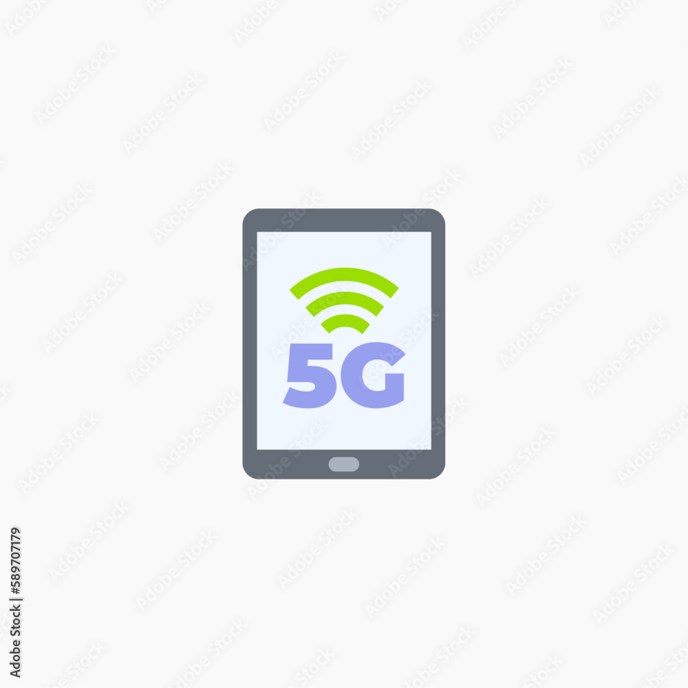 Tablet with 5g signal sign. Vector illustration. Tablet with 5g signal sign. Vector illustration.