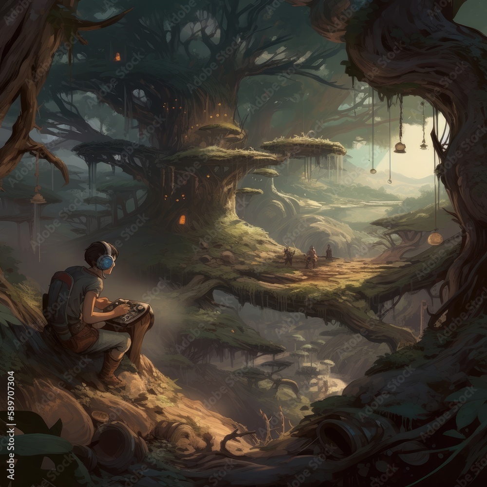 Fototapeta premium Gaming Art, Background, Wallpaper for Gamers