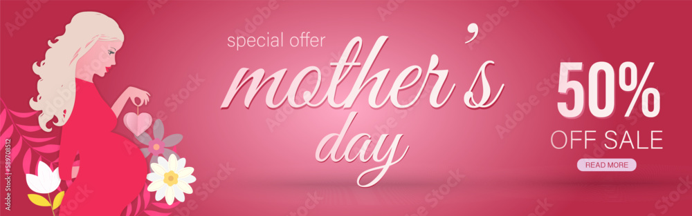 Mother's day sale banner design template. Mother's day sale special offer Mother's day sale banner design template. Mother's day sale special offer