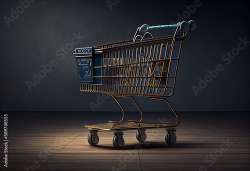 2d rendering Shopping Cart illustration. Generative AI