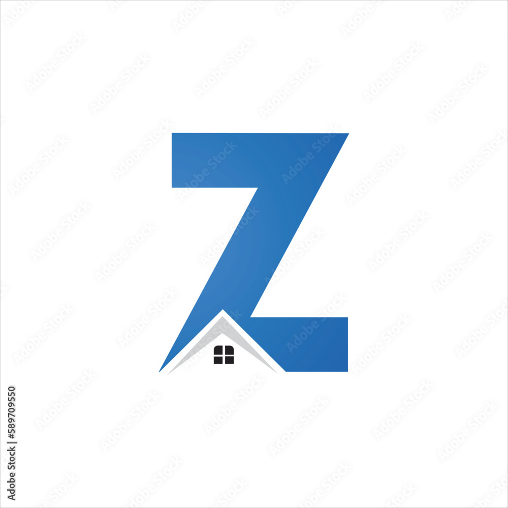 letter z with real estate logo design business letter z with real estate logo design business