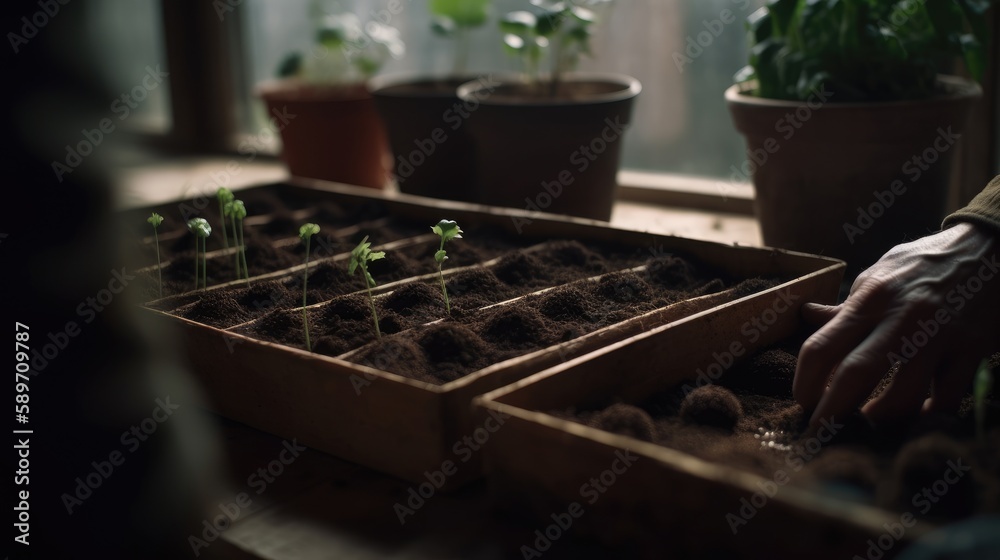 Planting Beginnings - Growing Vegetables from Seedlings. Gen AI