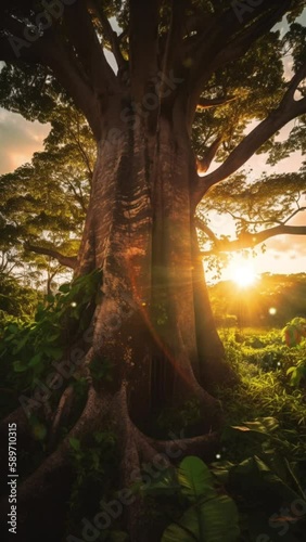 sun rays through the trees