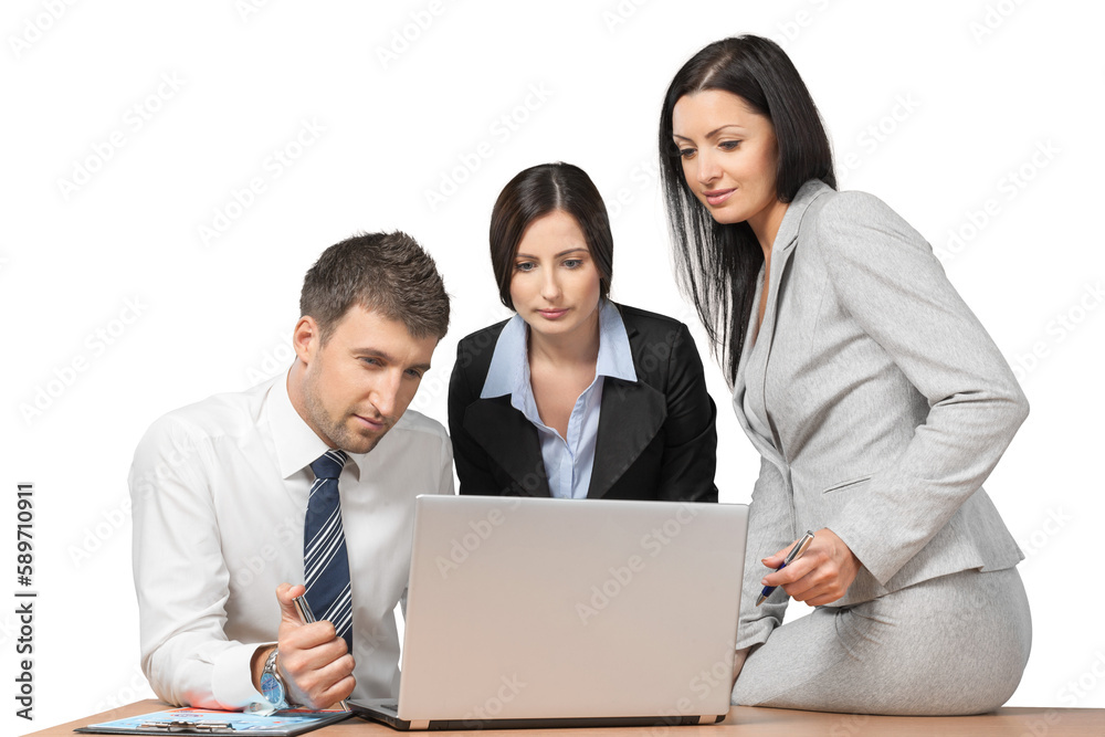 Portrait of Business People Working with Laptop Portrait of Business People Working with Laptop