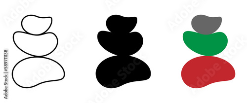 Stones vector icons set